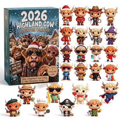 Zottelia | 2026 Advent Calendar with 24 PVC Highland Cow Figures