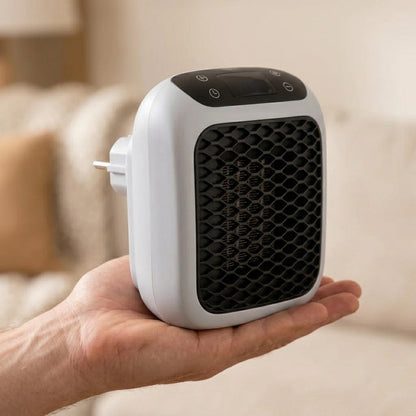 Warmelo | Radiateur soufflant sur prise 400 W, thermostat 15–32 °C et écran