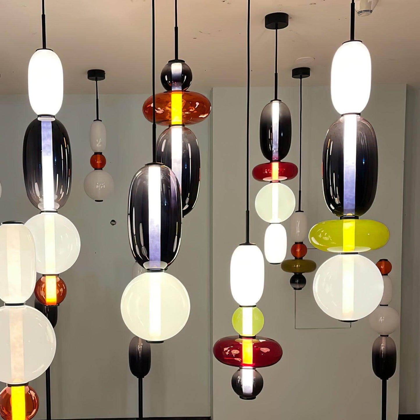 Lampada a sospensione elegante da designer – Vetro colorato moderno