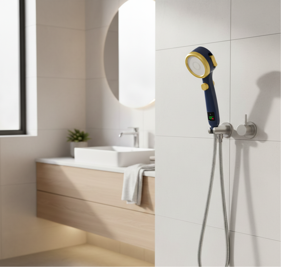 HydroSense Flow | LED-Duschkopf mit Filter & Temperaturanzeige