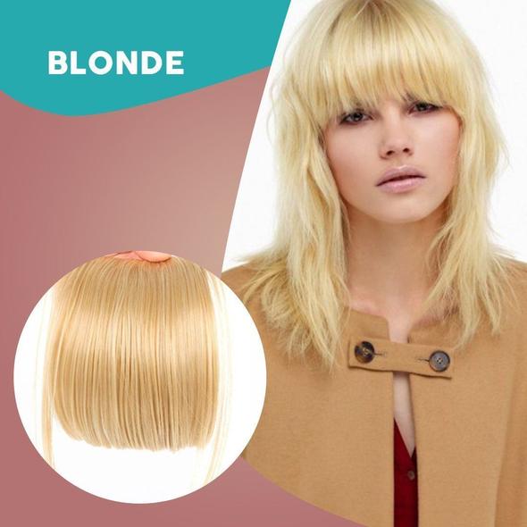 FringeLuxe | Frangia a clip in fibra sintetica resistente al calore con base in monofilamento