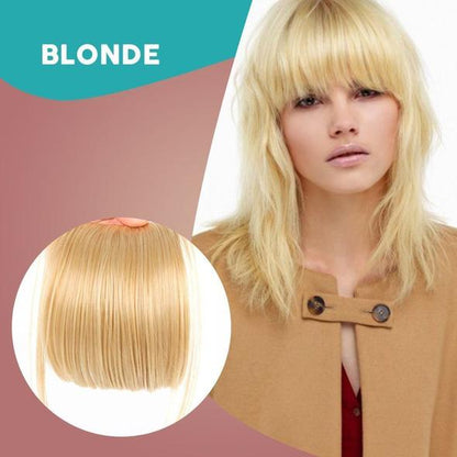 FringeLuxe | Frangia a clip in fibra sintetica resistente al calore con base in monofilamento