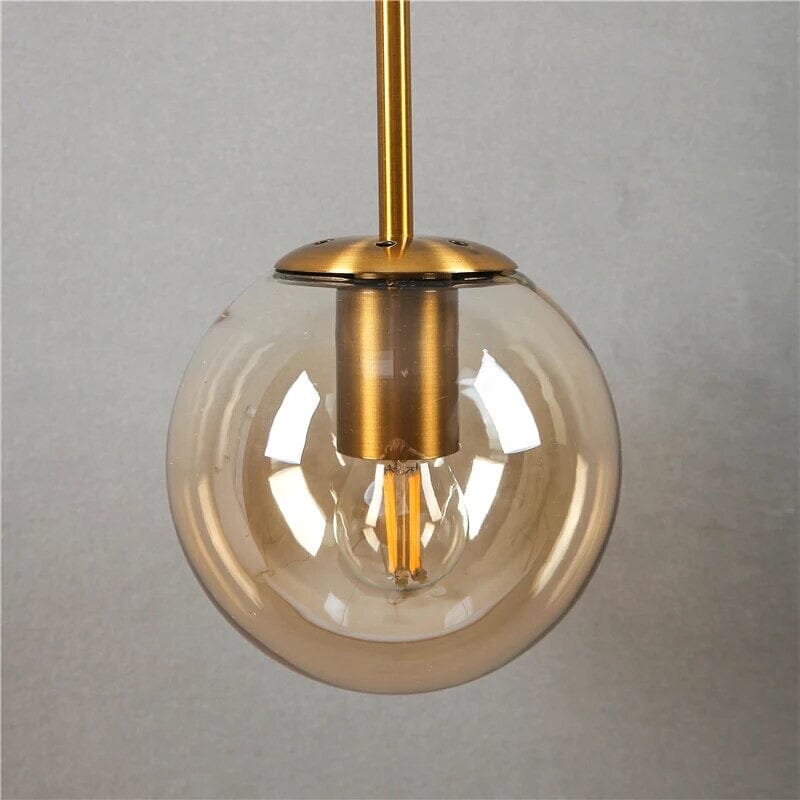 Lampada da parete in vetro a forma di sfera – Elegante lampada in vetro satinato con design moderno a sospensione