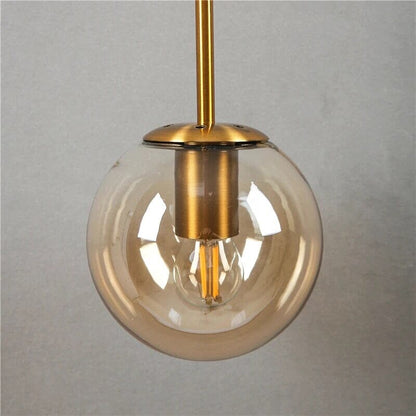 Lampada da parete in vetro a forma di sfera – Elegante lampada in vetro satinato con design moderno a sospensione