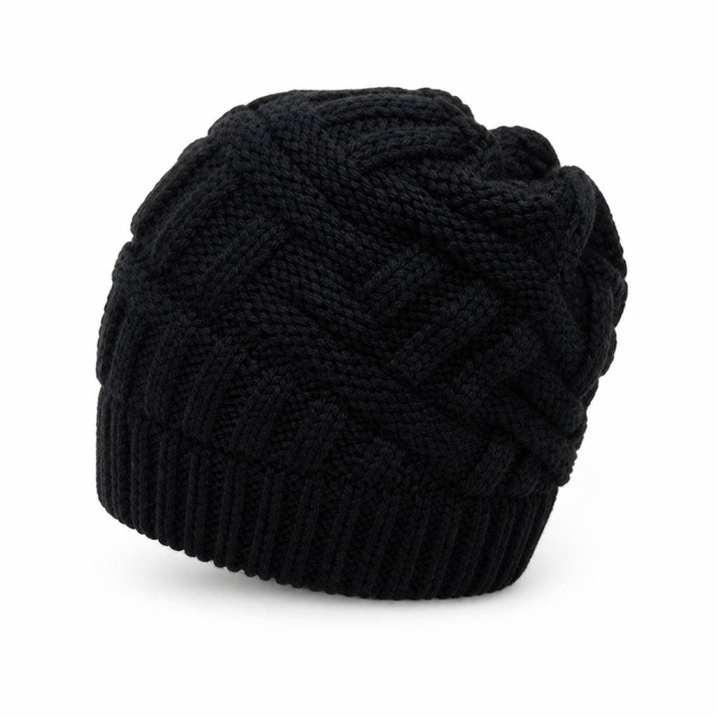 FrostFaden | Ponytail Beanie in Soft Acrylic Knit with Stretch Fit