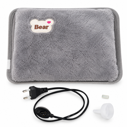 Mollina | Electric hot water bottle with plush cover and automatic shutoff