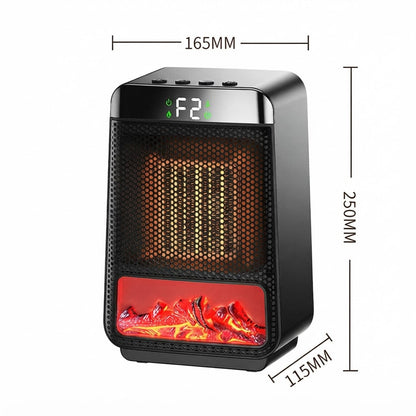 Flamviro | Heizlüfter mit Kaminflammen-Effekt, 1000 W, Timer bis 8 h