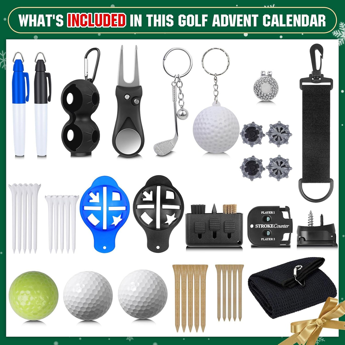 Fairlo | Calendario dell'Avvento del golf con 24 accessori per golfisti
