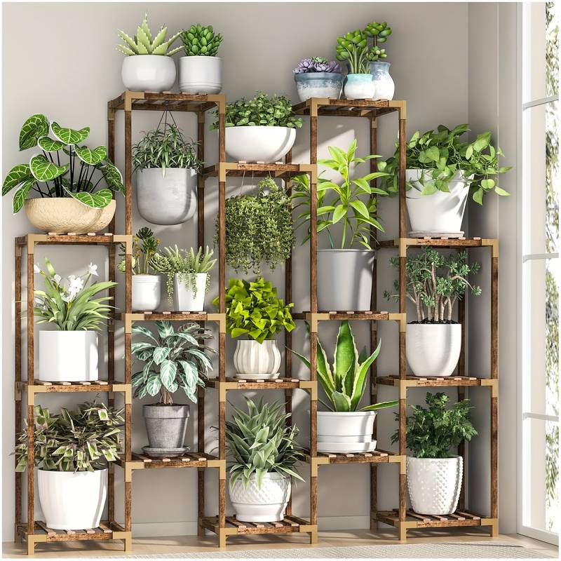 VerveVogue Porta piante | Grande scaffale per piante a 15 livelli per interno ed esterno