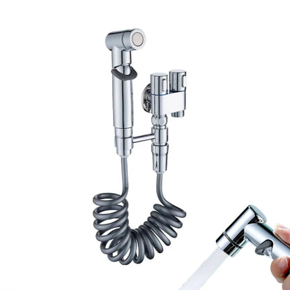 AuriJet Stainless Steel Bidet Sprayer – Toilet Shower with Pressure Control & Ergonomic Handle