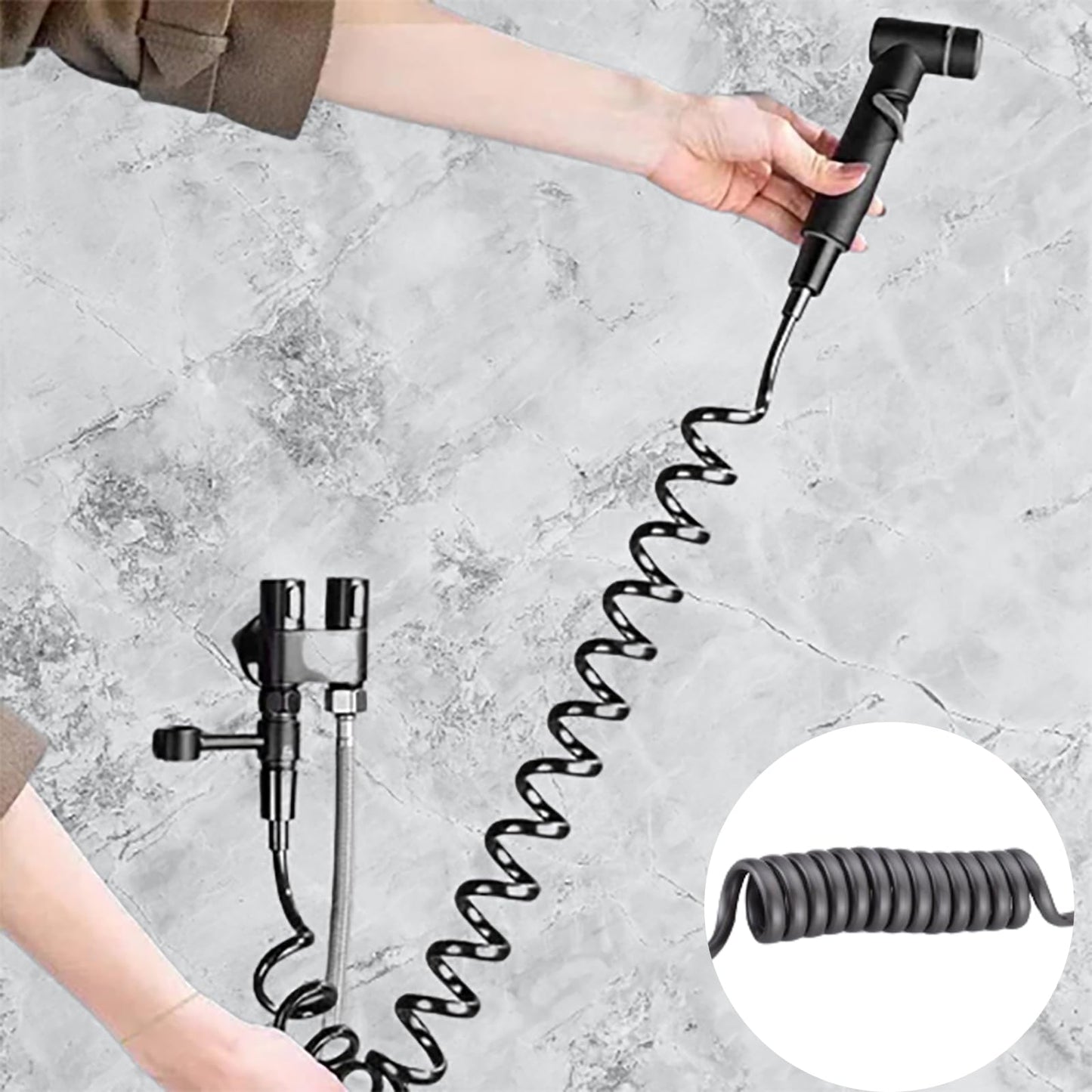 AuriJet Stainless Steel Bidet Sprayer – Toilet Shower with Pressure Control & Ergonomic Handle