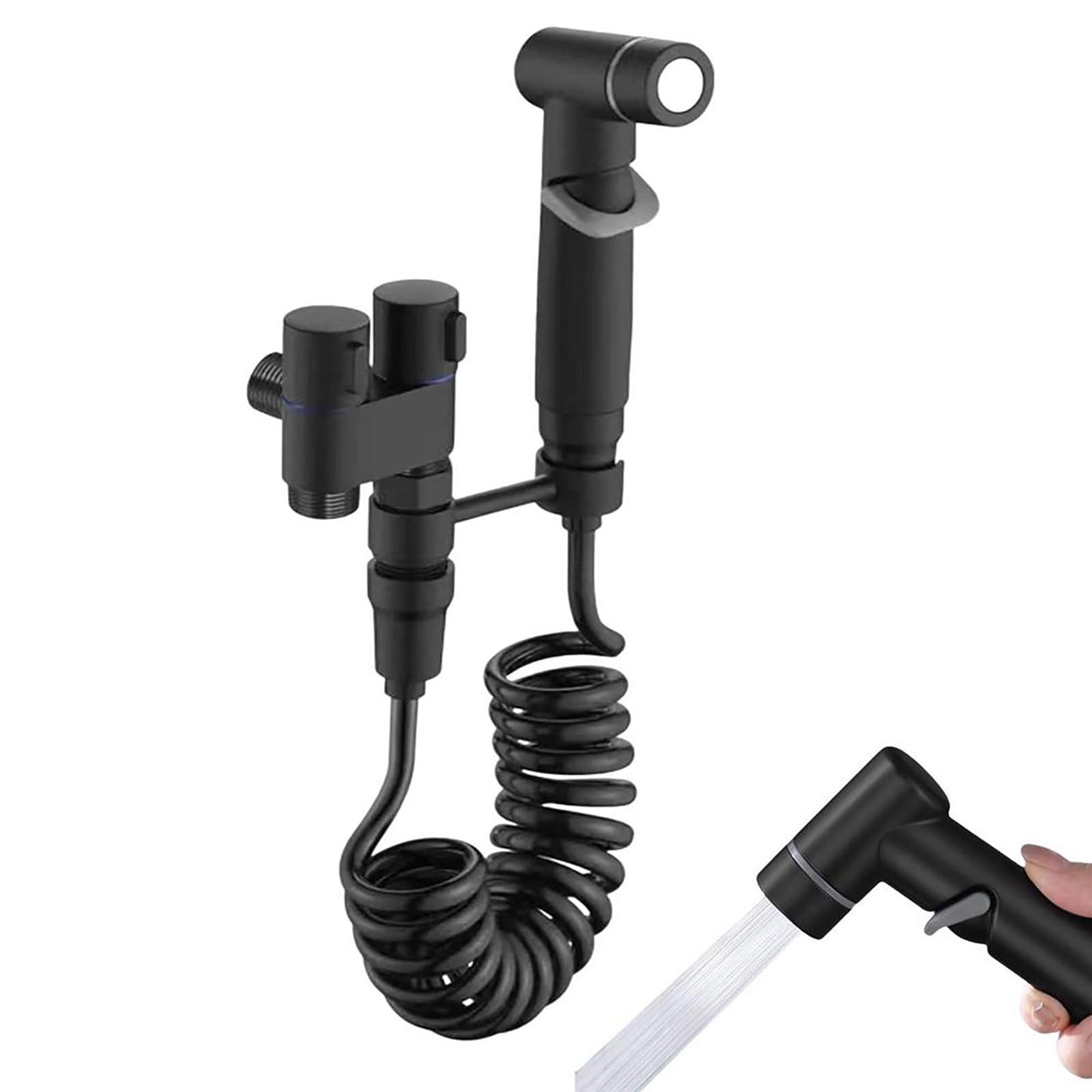 AuriJet Stainless Steel Bidet Sprayer – Toilet Shower with Pressure Control & Ergonomic Handle