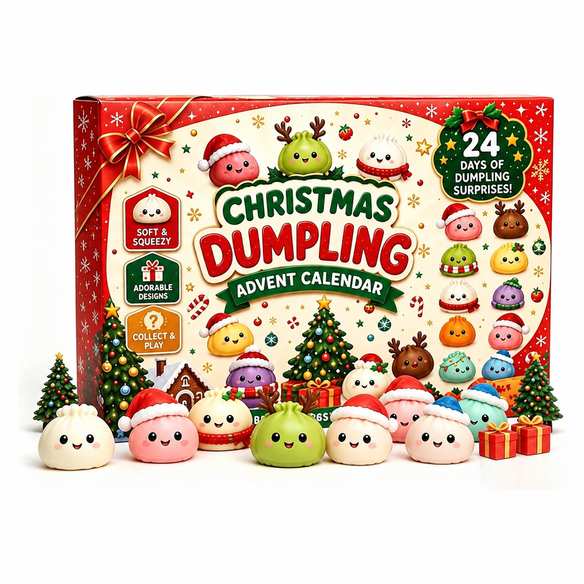 Plumora | Adventskalender mit 24 Squishy-Überraschungen für Kinder