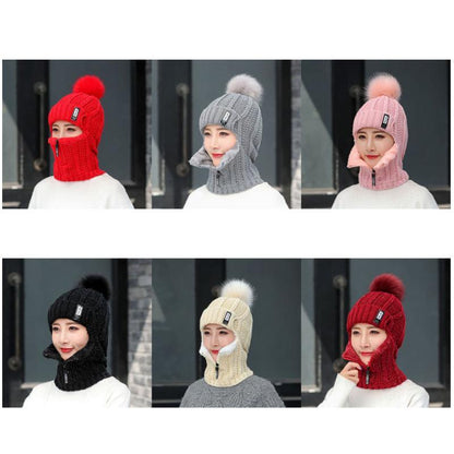 Mutzelo | Gorro de invierno de lana de punto grueso con protección para las orejas, elástico