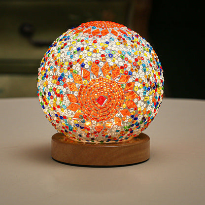 LumiMosaic | Elegante lampada da tavolo dimmerabile a mosaico | Design in vetro fatto a mano con luce LED calda per ambienti abitativi