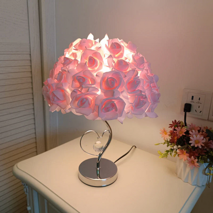 Celestria Valea | Lampada da tavolo LED romantica con paralume in tessuto