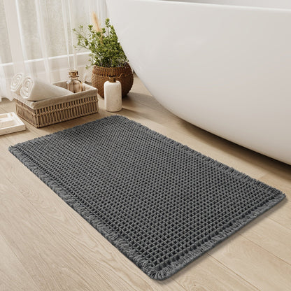 AbsorbEase WaffleMat | Ultrachłonna mata łazienkowa z frędzlami
