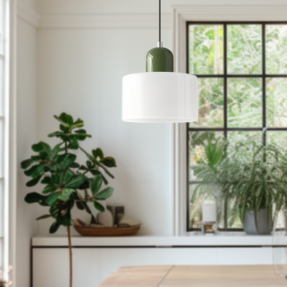 Lampada a sospensione Bauhaus con vetro a sfera | Design senza tempo | Vetro e metallo | Portalampada E27
