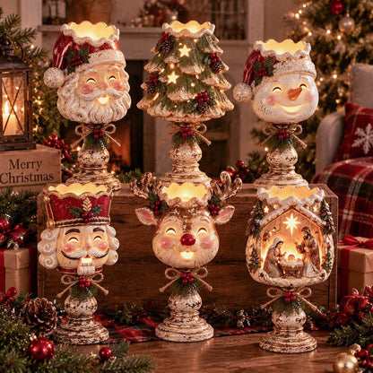 Renita | Kerzenhalter Weihnachten für LED-Teelicht in nostalgischer Antik-Optik