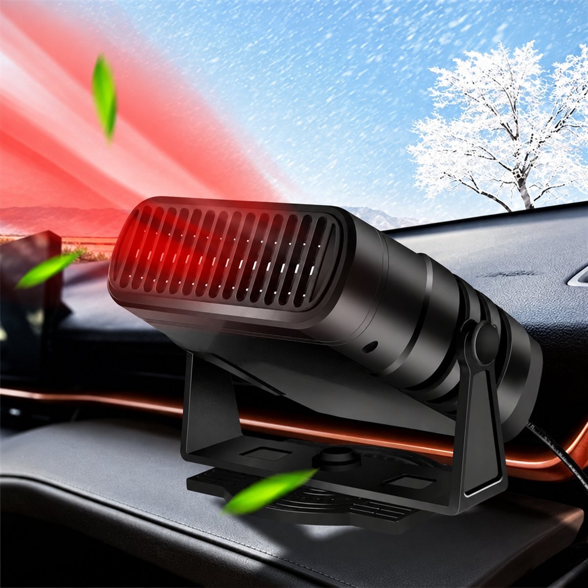 Thermido | Heizlüfter Auto 12V mit 120 W, Heiz- und Kühlfunktion, 360° drehbar