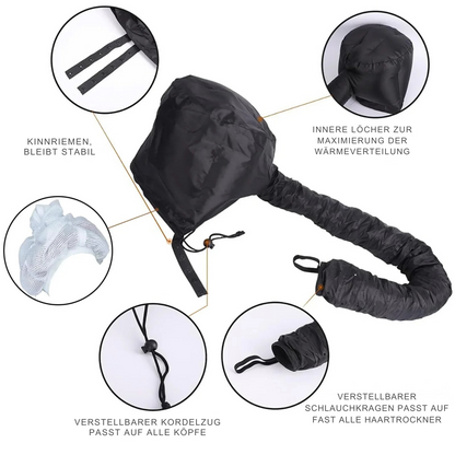 Lockavia | Gorro difusor para rizos que se coloca en la cabeza: seca y peina con las manos libres