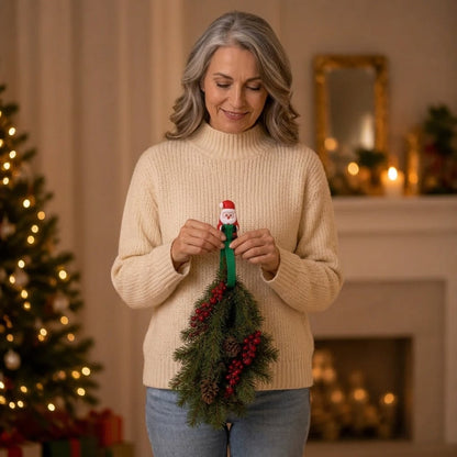 Klebino | Ganci adesivi in silicone a forma di Babbo Natale, set da 12 senza forare