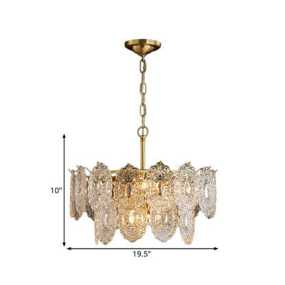Eloryn | Lampadario con piastre di cristallo incise a 5/7 fiamme