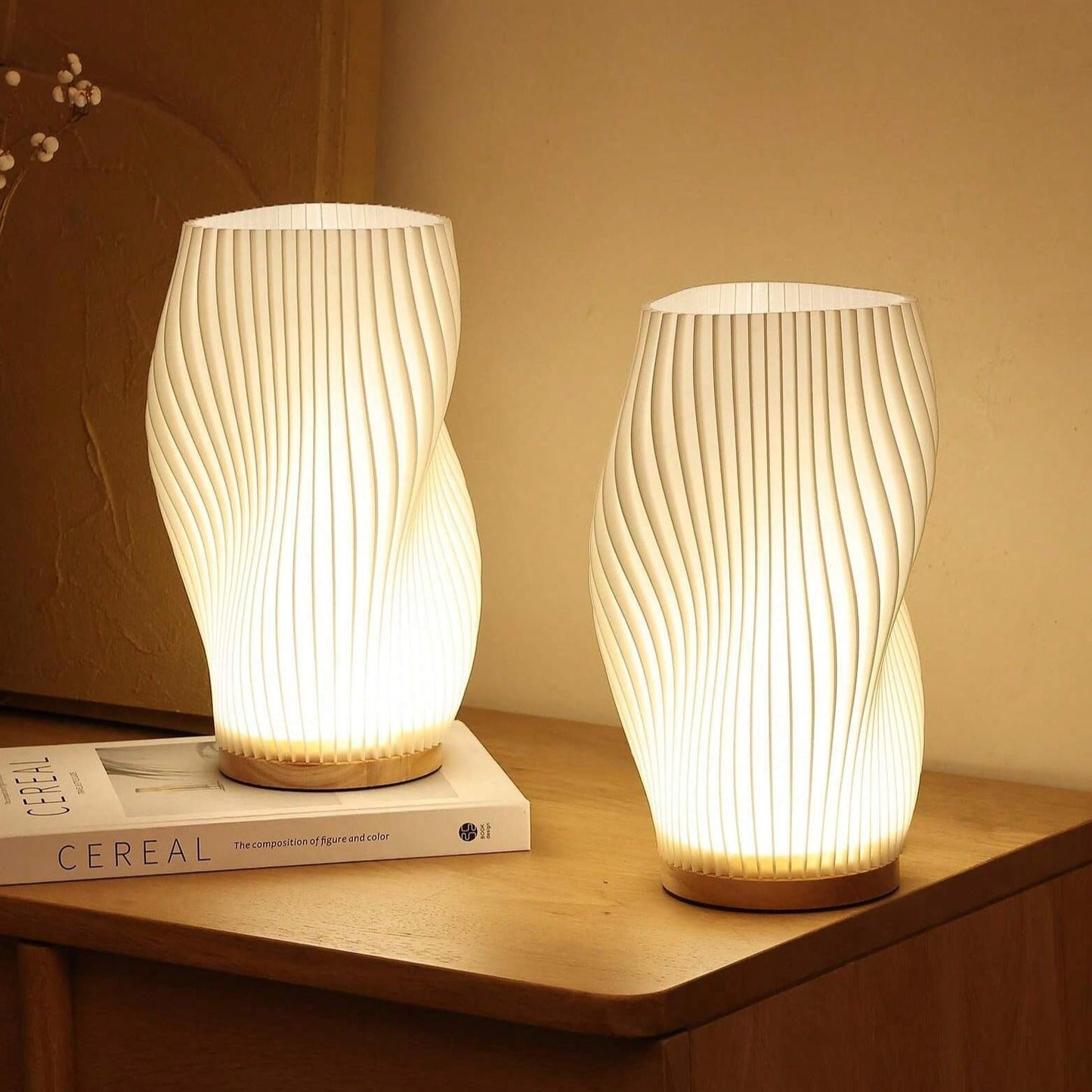 Wavecrest Aura | Lampada da tavolo LED dal design ondulato