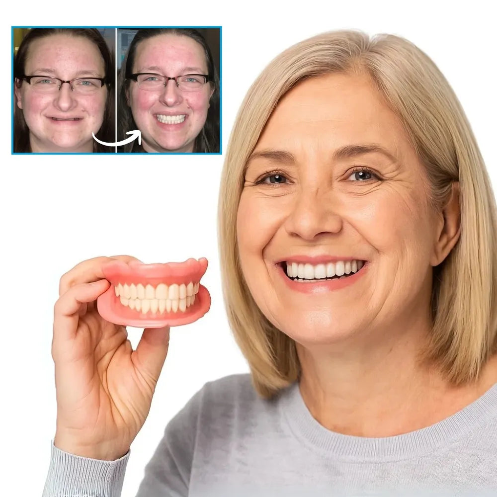 Flexible Zahnprothese Set Ober- & Unterkiefer aus weichem Silikon