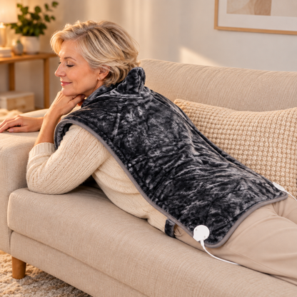 Dalilo | Electric Heating Pad for Back, Neck & Shoulders, 6 Heat Settings, Flannel