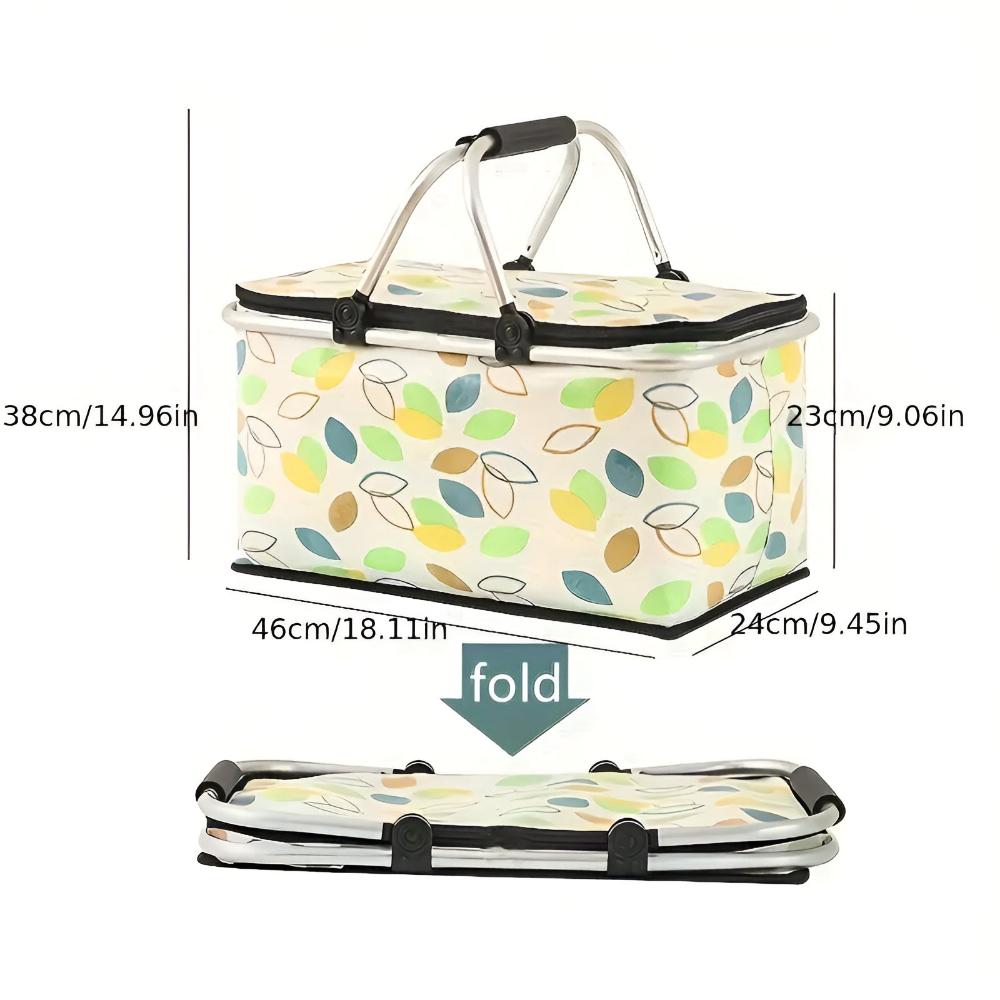 Cesto da picnic a quadri 22L | Pieghevole e isolato | Telaio in alluminio