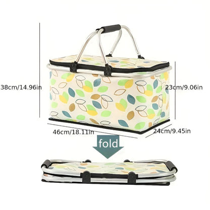 Cesto da picnic a quadri 22L | Pieghevole e isolato | Telaio in alluminio