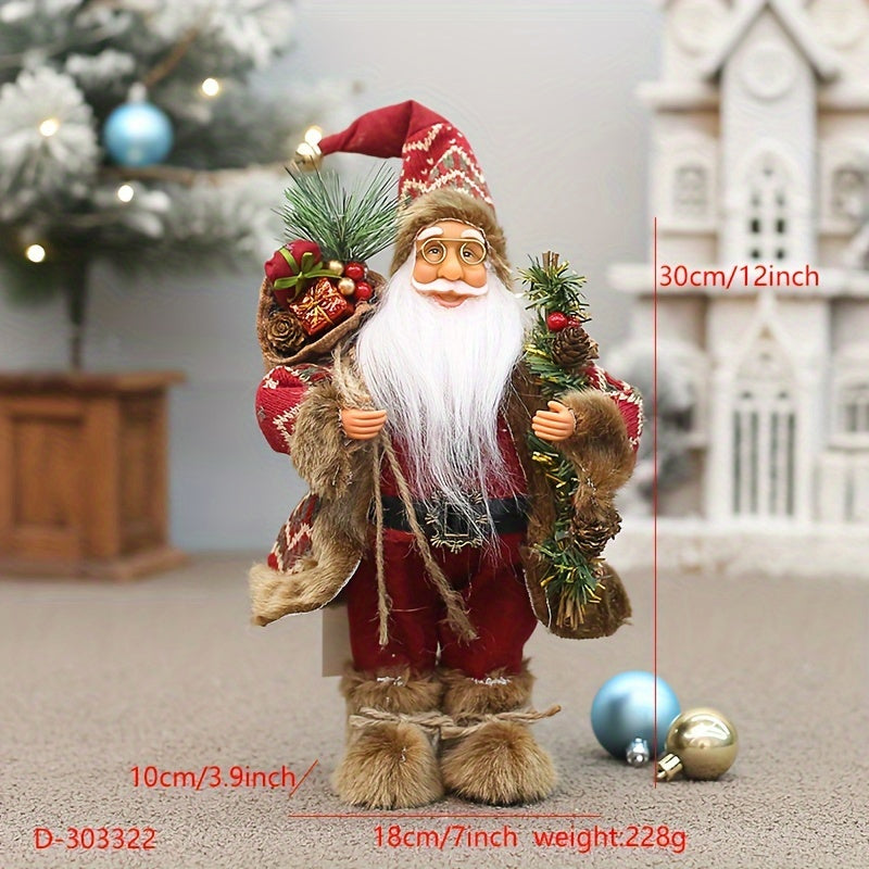 Frovano | Santa Claus figure, 30 cm, with plush details as Christmas decor