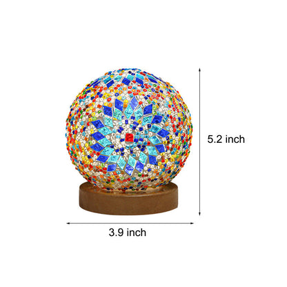 LumiMosaic | Elegante lampada da tavolo dimmerabile a mosaico | Design in vetro fatto a mano con luce LED calda per ambienti abitativi