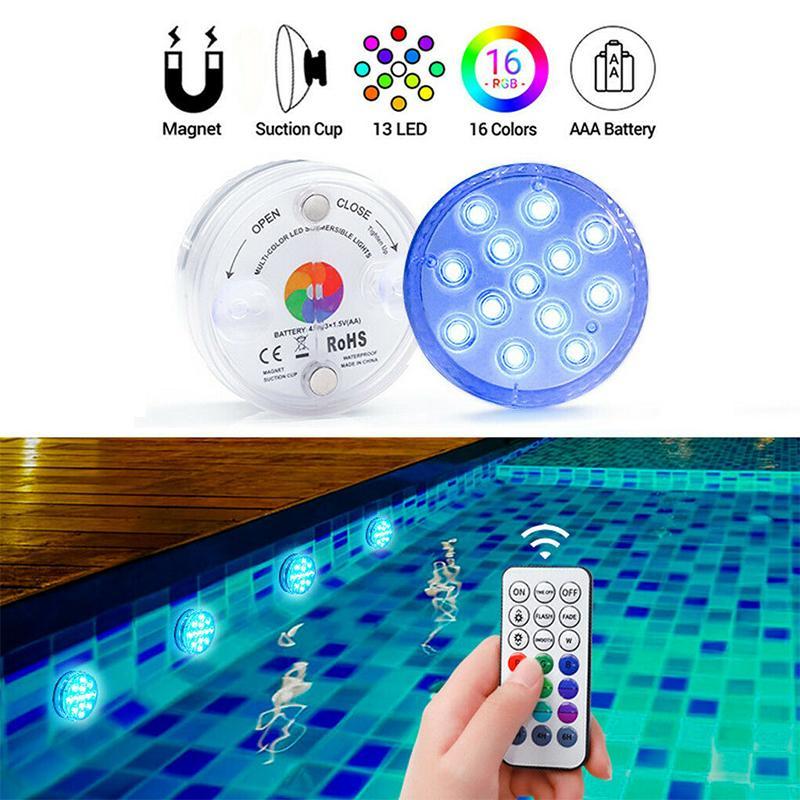 Nixora | Wasserdichte LED Unterwasserleuchte mit Saugnapf und Fernbedienung
