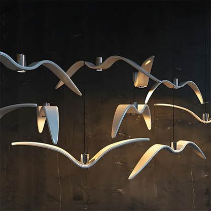 Lorenae – Wing-Shaped Modern LED Pendant Light Made of Acrylic & Metal