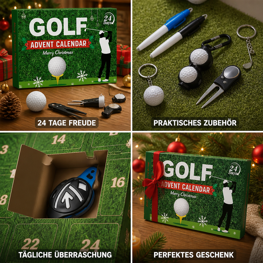 Puttora | Golf Advent Calendar with 24 Doors and Golf Accessories in a Gift Box