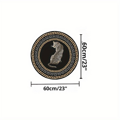 LunaWeave | Tappeto rotondo con stampa leopardata | Lussuoso tappeto animalier – Stiloso, antiscivolo e facile da pulire