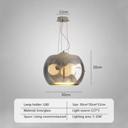 Aurion | Lampada a sospensione LED moderna in vetro per cucina, soggiorno e sala da pranzo