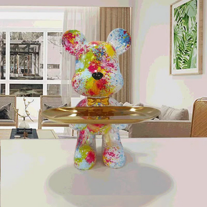 Shyro Kolor | Artistic Bear Figurine in Graffiti Style