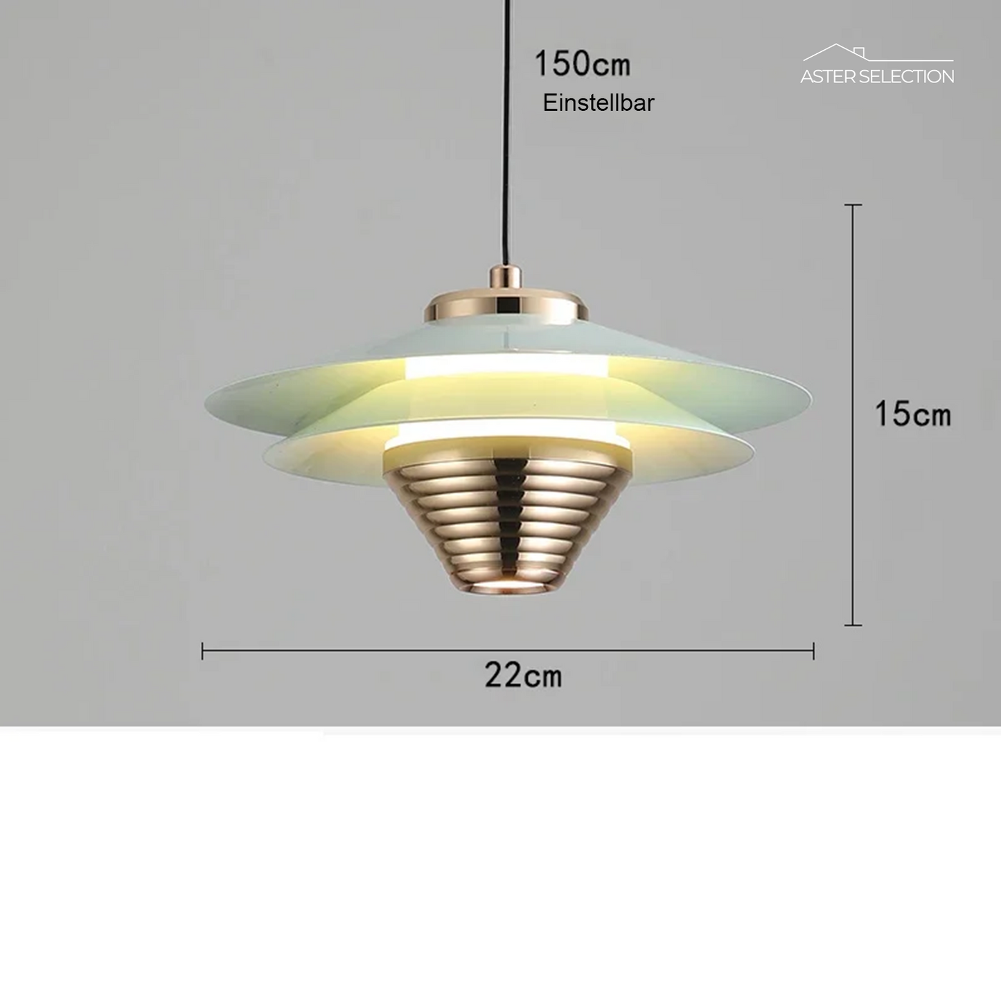 AeroGlow | Lampada a sospensione LED in alluminio | Lampada da soffitto moderna con accenti di colore e luce calda
