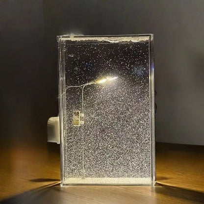 Nivalto | Weihnachtsdeko Winterlampe mit Schneeeffekt und USB-Betrieb