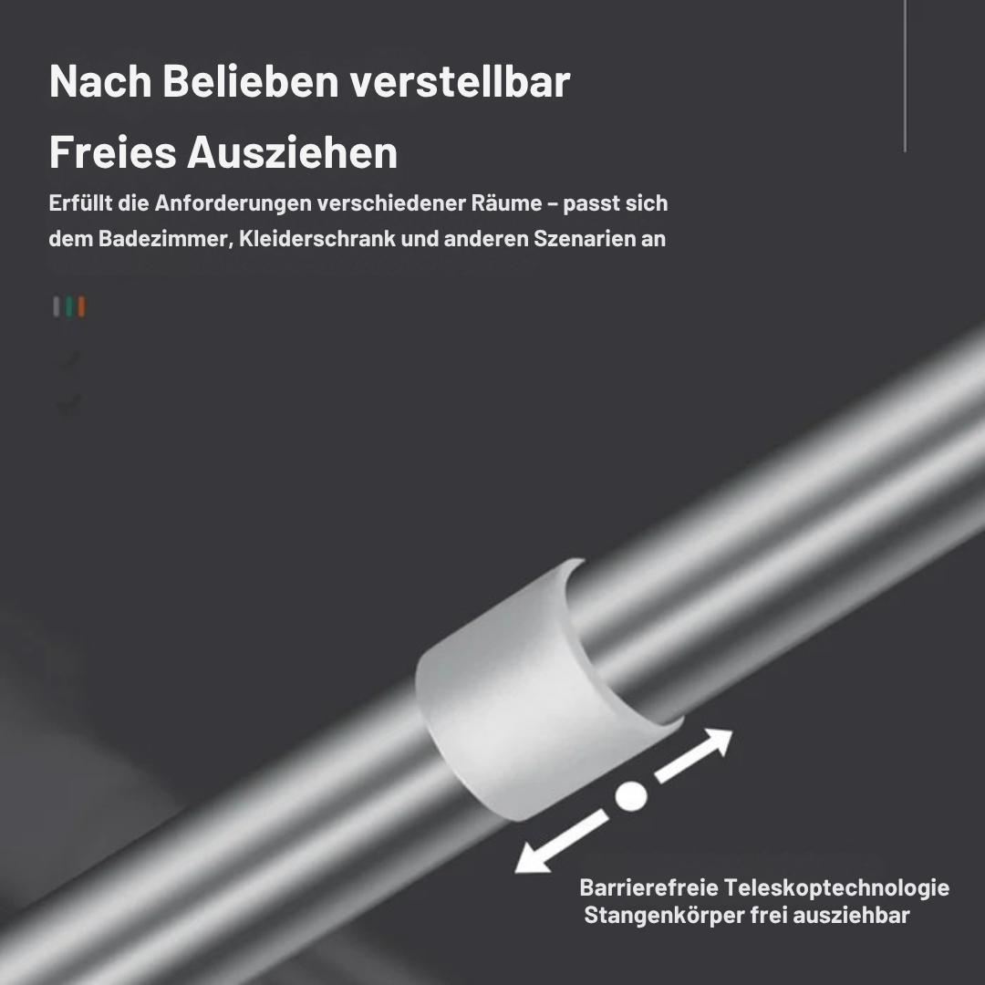 Klemvio | Teleskopstange ohne Bohren aus Edelstahl, rostfrei und werkzeugfrei