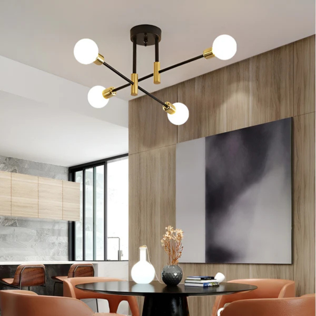 Lampada da soffitto LED retrò | Luce bianco caldo | A risparmio energetico | Ferro e vetro