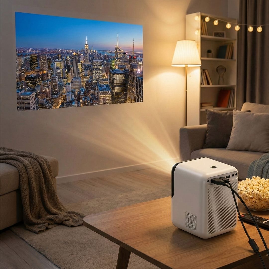 Leinvia | Full HD 1080p mini projector, supports 4K, with speaker