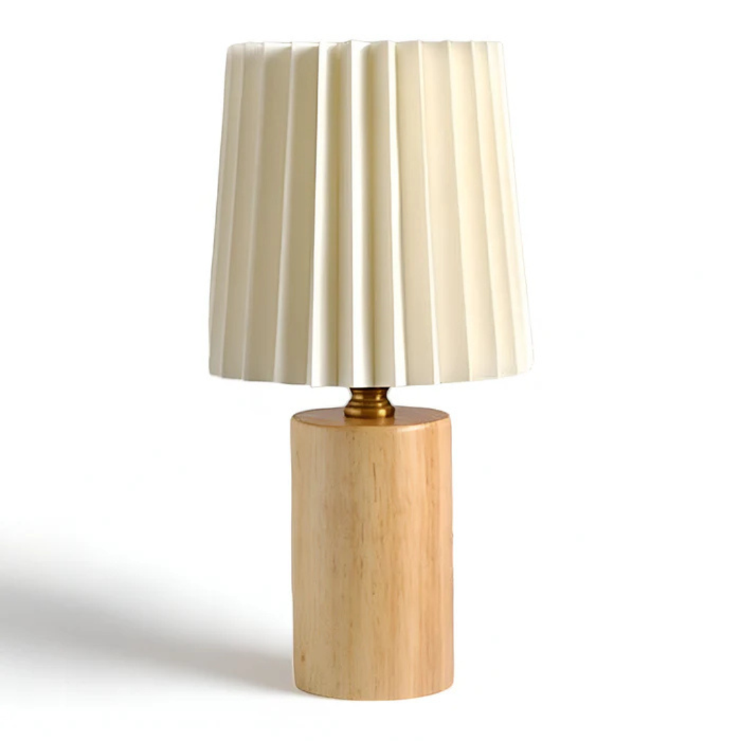 Lampada da tavolo LED in legno dal design scandinavo