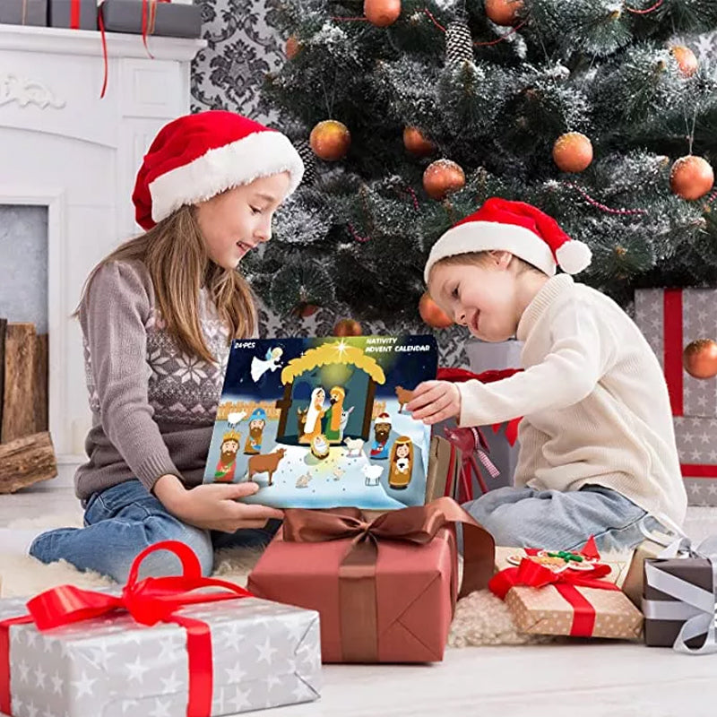 Noelino | Nativity scene advent calendar with 24 toy figures for children