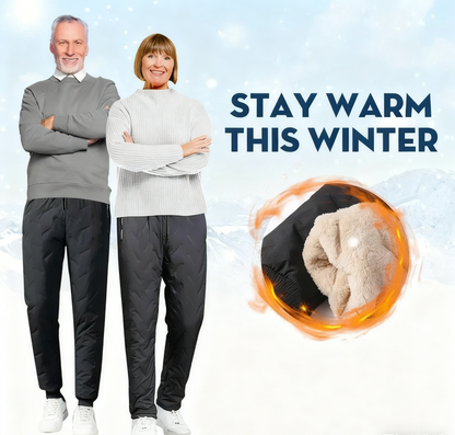 Fleevra | Pantaloni termici con fodera in pile, idrorepellenti, 2 tasche con cerniera