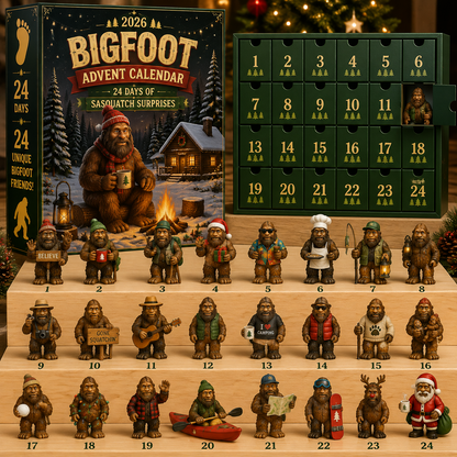Bergolo | Advent Calendar with 24 Collectible Bigfoot Figures to Display