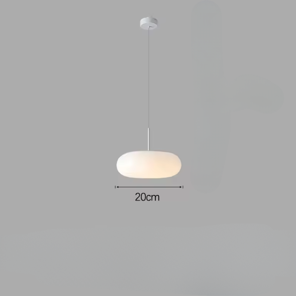 Nyxora | Lampada a sospensione moderna color crema in stile lampadario minimalista con luce LED calda
